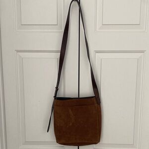 Women's Suede Crossbody Bag in Brown